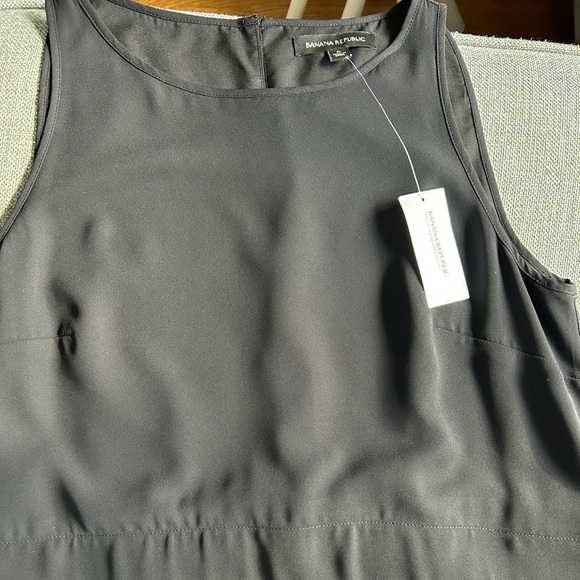 BANANA REPUBLIC Tiered Shift Dress black and White Size 6 - Picture 3 of 14